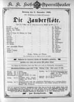 Theaterzettel (Oper und Burgtheater in Wien) 18981106 Seite: 1