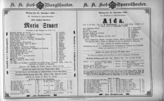 Theaterzettel (Oper und Burgtheater in Wien) 18981121 Seite: 1