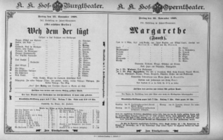 Theaterzettel (Oper und Burgtheater in Wien) 18981125 Seite: 1