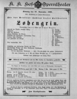 Theaterzettel (Oper und Burgtheater in Wien) 18981127 Seite: 1