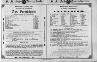 Theaterzettel (Oper und Burgtheater in Wien) 18981203 Seite: 1