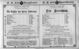 Theaterzettel (Oper und Burgtheater in Wien) 18981210 Seite: 1
