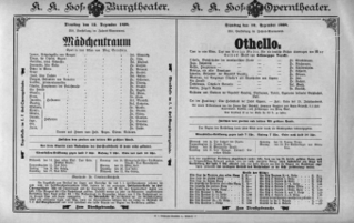 Theaterzettel (Oper und Burgtheater in Wien) 18981213 Seite: 1