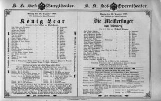 Theaterzettel (Oper und Burgtheater in Wien) 18981219 Seite: 1