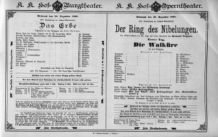 Theaterzettel (Oper und Burgtheater in Wien) 18981228 Seite: 1