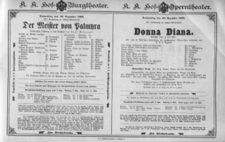 Theaterzettel (Oper und Burgtheater in Wien) 18981229 Seite: 1