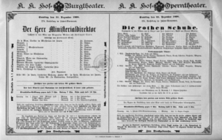 Theaterzettel (Oper und Burgtheater in Wien) 18981231 Seite: 1