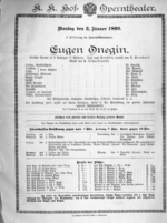 Theaterzettel (Oper und Burgtheater in Wien) 18990102 Seite: 1