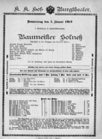 Theaterzettel (Oper und Burgtheater in Wien) 18990105 Seite: 1