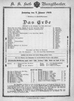 Theaterzettel (Oper und Burgtheater in Wien) 18990107 Seite: 1