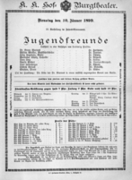 Theaterzettel (Oper und Burgtheater in Wien) 18990110 Seite: 1