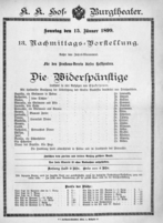 Theaterzettel (Oper und Burgtheater in Wien) 18990115 Seite: 2
