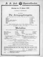 Theaterzettel (Oper und Burgtheater in Wien) 18990117 Seite: 1