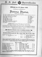 Theaterzettel (Oper und Burgtheater in Wien) 18990125 Seite: 1
