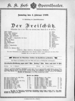 Theaterzettel (Oper und Burgtheater in Wien) 18990204 Seite: 1