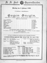 Theaterzettel (Oper und Burgtheater in Wien) 18990206 Seite: 1