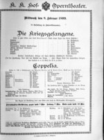 Theaterzettel (Oper und Burgtheater in Wien) 18990208 Seite: 1