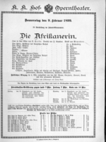 Theaterzettel (Oper und Burgtheater in Wien) 18990209 Seite: 1