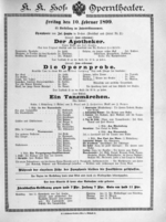 Theaterzettel (Oper und Burgtheater in Wien) 18990210 Seite: 1