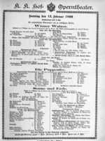 Theaterzettel (Oper und Burgtheater in Wien) 18990212 Seite: 1