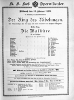 Theaterzettel (Oper und Burgtheater in Wien) 18990215 Seite: 1