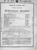 Theaterzettel (Oper und Burgtheater in Wien) 18990217 Seite: 2
