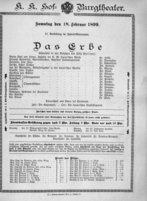 Theaterzettel (Oper und Burgtheater in Wien) 18990218 Seite: 2
