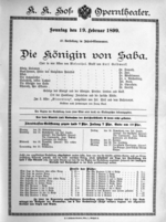 Theaterzettel (Oper und Burgtheater in Wien) 18990219 Seite: 1