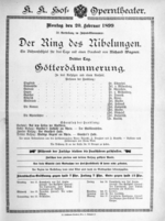 Theaterzettel (Oper und Burgtheater in Wien) 18990220 Seite: 1