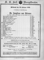 Theaterzettel (Oper und Burgtheater in Wien) 18990222 Seite: 2