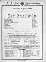 Theaterzettel (Oper und Burgtheater in Wien) 18990226 Seite: 1