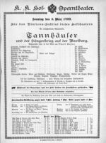 Theaterzettel (Oper und Burgtheater in Wien) 18990305 Seite: 1