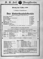 Theaterzettel (Oper und Burgtheater in Wien) 18990306 Seite: 2