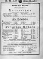 Theaterzettel (Oper und Burgtheater in Wien) 18990307 Seite: 2