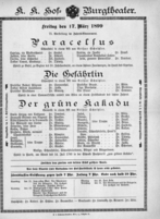 Theaterzettel (Oper und Burgtheater in Wien) 18990317 Seite: 2