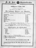 Theaterzettel (Oper und Burgtheater in Wien) 18990318 Seite: 1