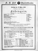 Theaterzettel (Oper und Burgtheater in Wien) 18990319 Seite: 1