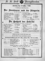 Theaterzettel (Oper und Burgtheater in Wien) 18990319 Seite: 2