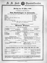 Theaterzettel (Oper und Burgtheater in Wien) 18990320 Seite: 1