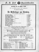 Theaterzettel (Oper und Burgtheater in Wien) 18990326 Seite: 1