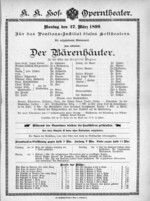 Theaterzettel (Oper und Burgtheater in Wien) 18990327 Seite: 1