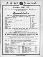 Theaterzettel (Oper und Burgtheater in Wien) 18990402 Seite: 1