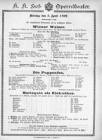 Theaterzettel (Oper und Burgtheater in Wien) 18990403 Seite: 1