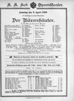 Theaterzettel (Oper und Burgtheater in Wien) 18990408 Seite: 1