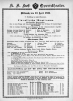 Theaterzettel (Oper und Burgtheater in Wien) 18990412 Seite: 1