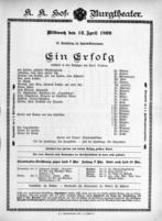 Theaterzettel (Oper und Burgtheater in Wien) 18990412 Seite: 2