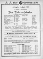 Theaterzettel (Oper und Burgtheater in Wien) 18990414 Seite: 1