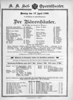 Theaterzettel (Oper und Burgtheater in Wien) 18990417 Seite: 1