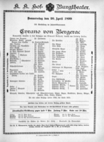 Theaterzettel (Oper und Burgtheater in Wien) 18990420 Seite: 2