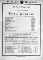 Theaterzettel (Oper und Burgtheater in Wien) 18990422 Seite: 2